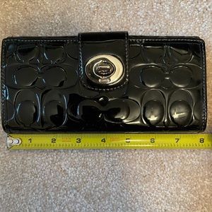 Coach embossed patent leather wallet